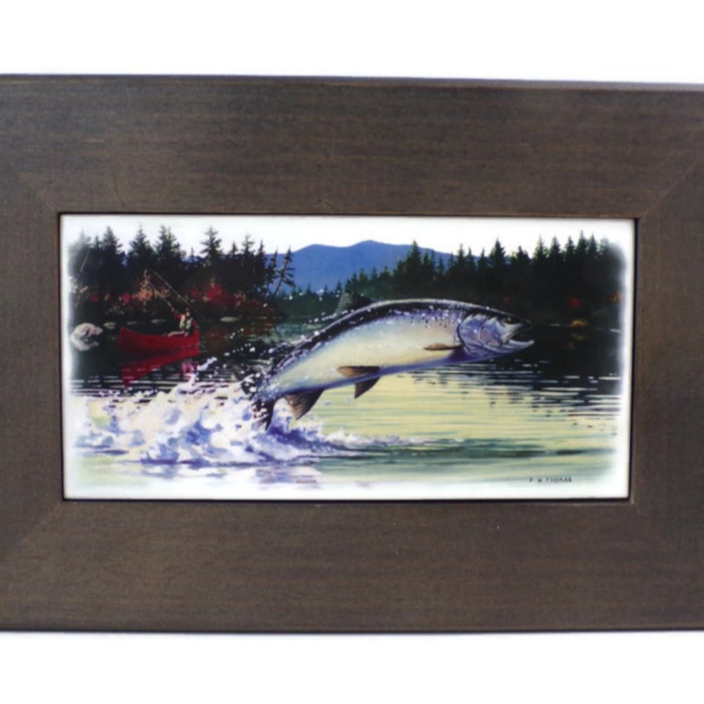 F.W.Thomas Trinket Wooden Box Fishing Scene HG1874